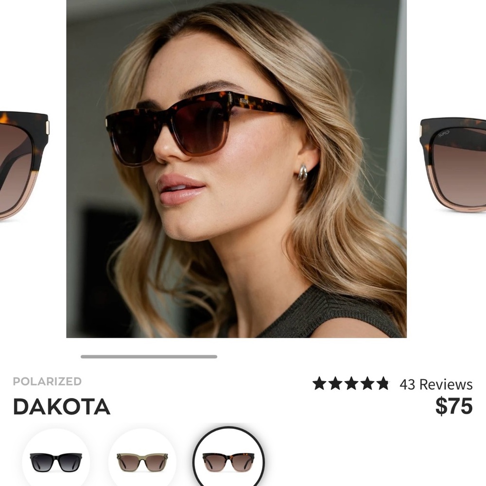WMP sunglasses style Dakota - Crystal Brown Tortoise / Gradient Brown Lens